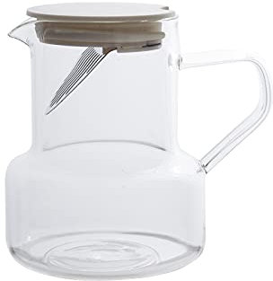 Pichet à Eau Pichet en verre simple avec trou de filtre en acier inoxydable haute température résistant à l'eau froide pichet théière ménagère (27 oz) Carafe à Eau/Pichet en Verre (Color : Bianco)