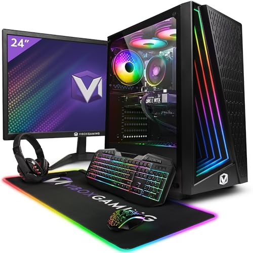 Vibox V-148 Gaming PC Bundle • AMD Ryzen 5 5500 6-Core • Nvidia RTX 5060 8GB • 16GB RAM • 1TB SSD • Windows 11 • 23 Monitor • WiFi