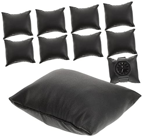 ABOOFAN 10stücke Teiliges Pu-leder Schmuckkissen Schwarze Uhren Armbandhalter Dekorative Kleine Kissen Für Präsentation Und Ladenauslagen Strapazierfähige Schmuckpolster Für Vitrinen Und m