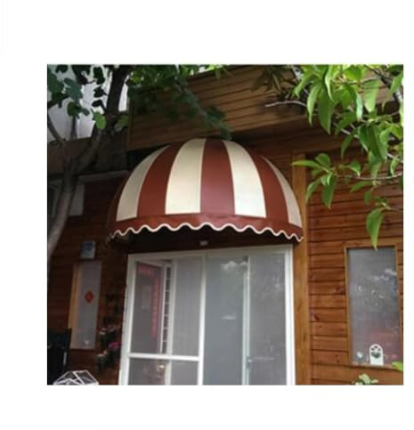 Toldo Plegable De Lona Tipo Cúpula, Toldo para Ventana/Puerta, Marco De Aleación De Aluminio, para Terraza, Balcón, Patio, Porche con Dosel (Color : White-Brown, Tamaño : 100cm)