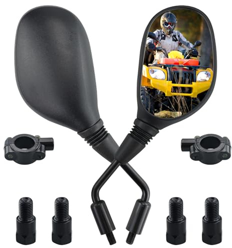 Miroirs de rechange pour moto avec vis de 8 mm et 10 mm, pour guidon de 7/8 pouces, ajustement à 360 degrés, pour scooters, vélos