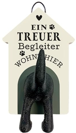 History & Heraldry Personalisierte Leinenhalter für Hunde als Leinenparkplatz, für Hundegarderobe o. als Wanddeko Hunde Accessoires (Treuer Begleiter)