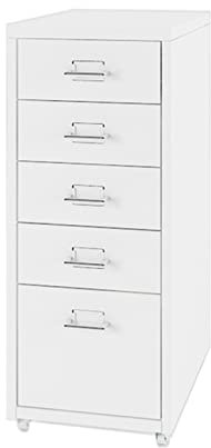 WANGHAI-666 Aktenschrank Mobiler Aktenschrank mit 5 Schubladen, Schubladenschrank, Büro, vertikaler Aktenschrank, mobiler Haushalts-Aufbewahrungsschrank Büroschrank(Color:B)