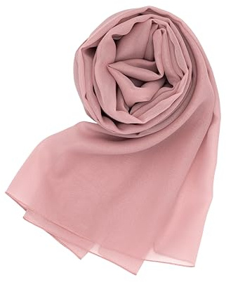 MAPIMANIA - Stola Elegante Donna Color Rosa Antico per Cerimonia e Matrimonio Made in Italy, Scialle coprispalle estivo Chiffon 200x80, Sciarpa Copri spalle per abito