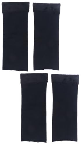 Healvian 4stücke Knieschutz Mit Plüsch Warmes Und Tragefreies Kniepolster Für Sport Und Radfahren Ergonomisches Design Für Männer Und Frauen Schwarz