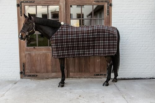 Kentucky - Abschwitzdecke Fleece 'Heavy' Check Printing braun 140-6'3