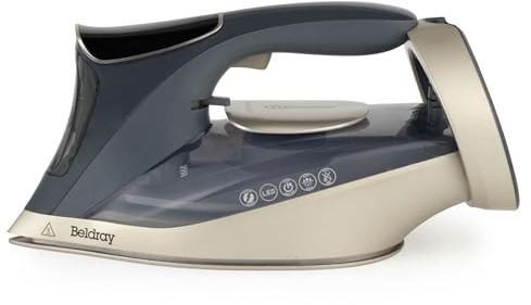 Beldray 3200W Steam Iron – Digital LED Touchscreen, Non-Stick Ceramic Soleplate, Powerful Vertical Steam, 4 Preset Heat Modes, Auto Shut Off, 320ml Water Tank, Anti-Limescale, Self-Cleaning, 3m Cord | LED Touchscreen Controls, Auto Shut Off, Self Clean With Anti Calc And Anti Drip, 380 ml Tank With Measuring Cup, 3 m Cord