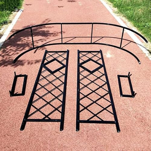 Arco da giardino in metallo, antiruggine, zincato, traliccio, pergolato, decorazione per matrimoni, arco in ferro battuto con basi, larghezza 220 cm, nero