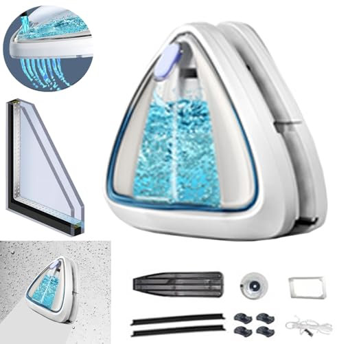 Hooha Fensterputzer Magnetisch Double Side Magnetic Fensterreiniger Einfachverglasung Doppelverglasungen Glasreinigungswerkzeuge mit Sicherheitsseil Speicherbarem Wasser3-8/8-15/15-26/25-35mm(15-26mm)