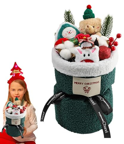 Generisch Ramo de Navidad, muñeco de peluche, decoración de flores de oso, ramo de peluche, ramo de muñecos de peluche para San Valentín, Día de Acción de Gracias