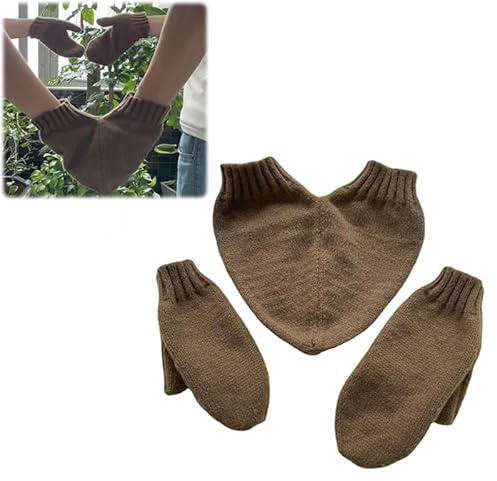 3 guantes de Papá Noel para clima frío, guantes para 2 personas, manoplas románticas para amantes, guantes térmicos para el día de San Valentín, 1 color, A5