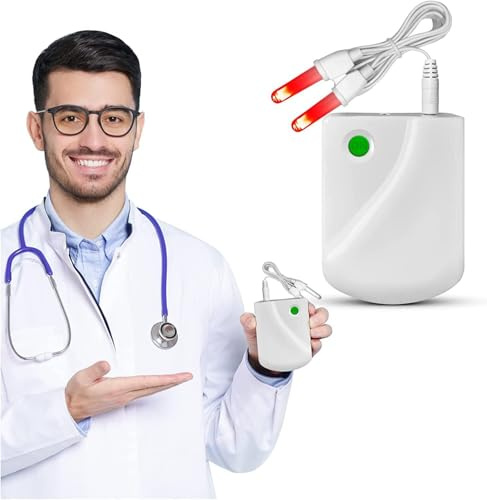 Rotlicht Nasentherapie Gerät gegen Sinusitis, Allergien, Geruchsverlust & Nasenverstopfung – Lindert Nasenschmerzen & fördert die Nasengesundheit – Mit Batterie