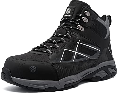 LARNMERN Chaussures de sécurité Hommes Femmes Montante Embout en Acier | Chaussures de Travail Antidérapant Montantes Embout en Acier Bottes de Sécurité Respirante Confort