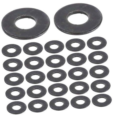 DINHEAROM 100pezzi Rondelle Ferro Antiruggine Rivestimento Scuro Guarnizioni Piatte Per Macchinari Esterni e Ambienti Umidi Design Di Precisione e Facile Installazione Per Stabilità e