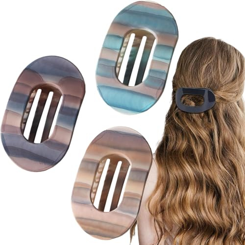 3 horquillas planas para el pelo, planas, pinzas para el pelo, pinzas para el pelo, elegantes pinzas para el cabello, ideales para la vida cotidiana, deportes, conducción y tumbado, clip de garra