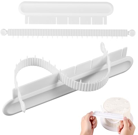 lasuroa 3 Sets Fondant Kuchenbogenlineal, Cake Skala Rahmenwerkzeug Kunststoff Werkzeuge zum Dekorieren von Kuchen Messhilfe zum Backen Gebäck für Bäckerzubehör
