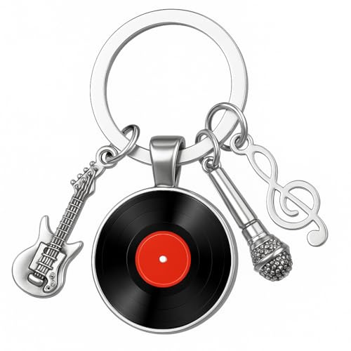 Porte-Clés,Musical, Design avec Pendentifs Instruments et Notes, Cadeau pour Musiciens et Mélomanes, Accessoire Fantaisie et Original,Bagages Décor