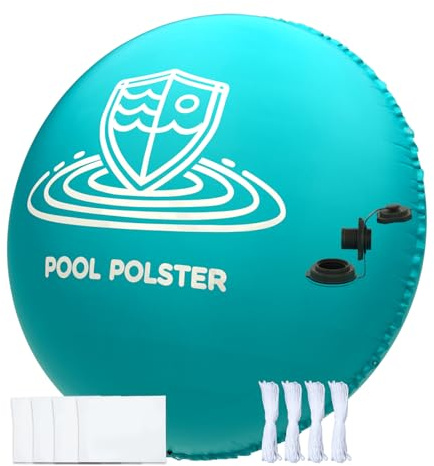 Poolkissen Winter Ø 4m – Aufblasbares Pool Luftkissen mit Doppelnaht & Sicherheitsventil – Inkl. Reparaturset & 4 Verankerungsseile – UV-beständig, Frostschutz bis -25°C für Poolabdeckungen