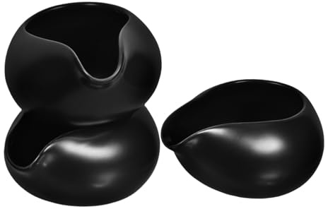 Toyvian 3 pièces Pichet à Lait Céramique Vintage pour Sauce et Jus Distributeur Léger Antidérapant pour Restaurant et Café