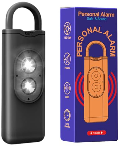 Alarme De Sécurité Personnelle – Sirène De Sécurité Porte-clés 130 DB, Dispositif LED, Outil D'alerte D'autodéfense | Alarme De Guidage De Protection Compacte pour Femmes Et , Utilisat