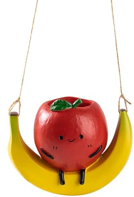 HINAYOSAN Fioriera sospesa sentimentale con colofonia artificiale decorazione per frutta salvaspazio per interni ed esterni, installazione rapida, altalena sospesa per frutta agricoltore