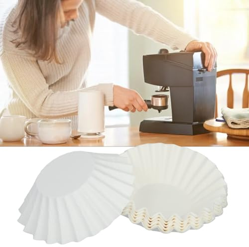 FUBESK 50 filtros de papel de café para 2.0 grandes, compatibles con modelos K200, K300, K400, K500, repuesto desechable, papel de filtro de grado alimenticio, color blanco