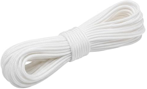 Weilin 25m 2mm Picture Hanging Cord, White Nylon Picture Hanging String, Roman Blind Cord for Photo Frames, Mirrors, Craft Projects, Ideal Tool for DIY Home Decorating