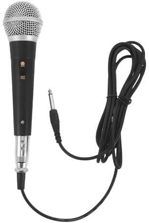 KALLORY Microfono Dinamico Vocale Cablato per Conferenze e Discorsi Pubblici con Funzione Plug-and-play e Risposta in Frequenza Ampia, Materiale Plastico e Metallo per Karaoke
