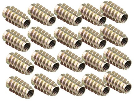 HALJIA 20 st M8 insättning mutter trä möbler gängskruvar fläns hexuttag fästelement för sängar garderob skåp spjälsäng M8*25MM