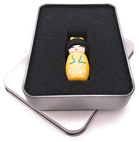 Onwomania Muñeca Matryoshka Amarilla Memoria USB Stick en Caja de Regalo de ALU 16 GB USB 3.0