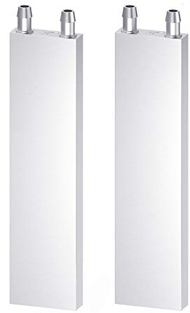 Clyxgs CLDIY - Blocco di raffreddamento ad acqua, in alluminio, sistema di raffreddamento ad acqua liquida, per PC, dissipatore di calore Endothermic Head argento (40 mm x 200 mm x 12 mm), 2 pezzi