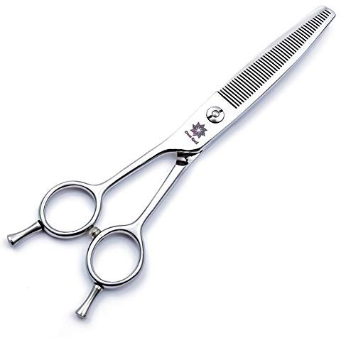 WYGC PETS 7 Professionel Linke Hand Hunde Haarscheren Scharf und Stark Effilierschere zum Linkshändig Friseur und Familie DIY mit Zwei Schwänze