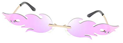 STOBOK Lunettes de soleil sans monture en métal pour femmes Tons clairs Lunettes de protection UV légères pour fête fille Style unique