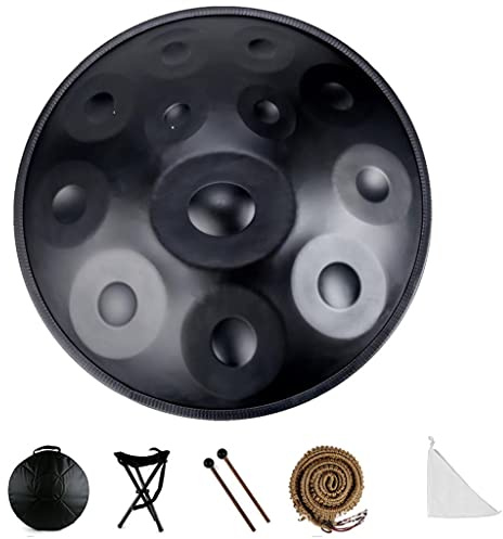 22-Zoll-Handpan-Trommel, D-Moll-Stahl-Handtrommel, Handpan-Drum-Instrument Mit Weicher Handpan-Tasche, Handpan-Schlägel, Handpan-Ständer, 440 HZ B