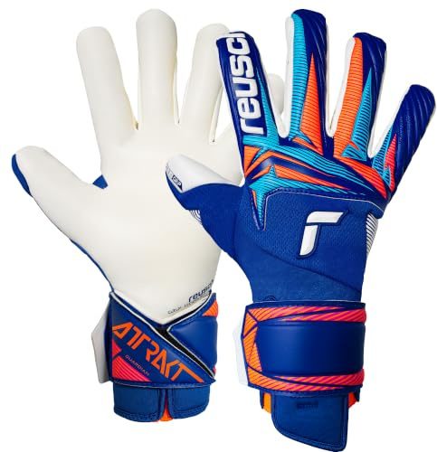 Reusch Profi Torwarthandschuhe Herren Erwachsene | besonders starker Grip | gute Passform & direktes Ballgefühl, für Training & Spiel, für Kunstrasen & Naturrasen, Größe 7,5-12, Attrakt Gold X Guardian