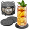 Loco Bird sous Verre Feutre - Set de 12 sous-Verres avec Support en métal - Dessous de Verre Feutre Ronds en Gris Foncé pour Boissons, Tasses, Bar, Verre I Premium Table Coasters