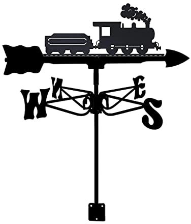 wetterhahn metall für garten Wetterfahne aus Metal Zug, Dampfmotor, Traktor, Weathervane, Bauernhauswetter -Schaufel -Dachhalterung, Windrichtung Anzeige Kit im Freien Metallhalterung Weathervane