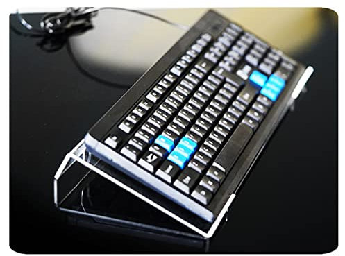 BOCbco Gekippter Tastaturständer, Premium Geneigter Computer-Tastaturhalter Aus Durchsichtigem Acryl Für Einfaches Ergonomisches Tippen Und Arbeiten, Integrierter Kabelmanager/40 * 14Cm