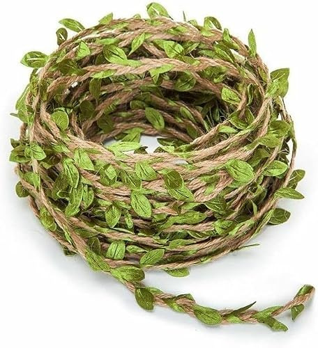 10 m künstliche Blatt-Schnur, Blumenranke, Wandbehang, Seide, Blumengirlande, Hochzeit, Party, Dekoration, Kranz, dekoratives DIY-Handwerk (Schnurgrün)
