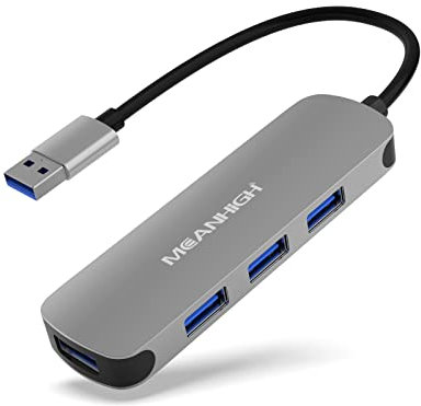 Hub USB 3.0 MEANHIGH Hub USB 4 Porte per Laptop Splitter Multiporta per Computer Espansore Porta USB per Macbook pro iMac HP, Dell, Asus, PC, Mobile HDD