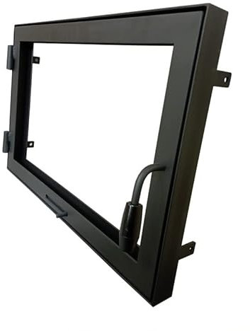 Ofentür 70 x 50 cm, Kamintür mit Glas für Pizzeroofen, Gusseisen Öffnungsrichtung: links | Griff rechts | großes Fenster