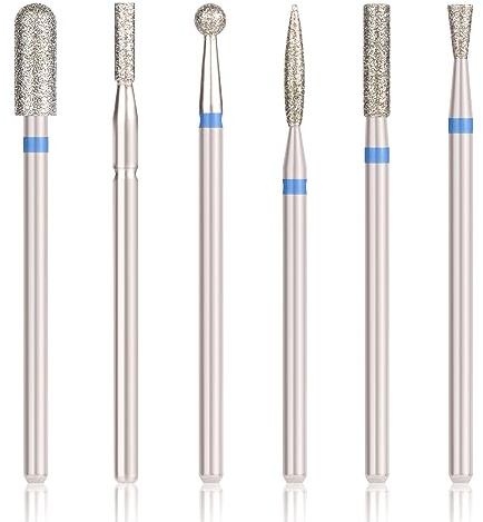 6pcs Forets à Ongles Embouts, Forets à Cuticules pour Ongles Ensemble de Forets Cuticules en Carbure de Diamant Accessoires d'Outils à Ongles pour Lime à Ongles Électrique