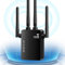 WLAN Verstärker Repeater, WLAN Repeater 1200Mbit/s, Dualband 2.4GHz+5GHz WiFi Extender, WLAN Range verstärker Mit LAN,WPS Port, Kompatibel mit 99% Standard-WiFi Routern(Schwarz)