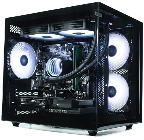 ionz Gaming PC - Desktop Computer, Ryzen 5 5600, NVIDIA RTX 4060,16GB RAM 1TB NVMe SSD, 240mm AIO, Windows 11, 500W 80+ PSU, WiFi, KZ 900 V1 - Black