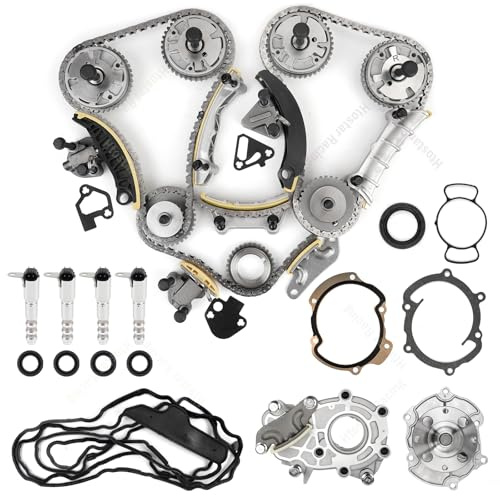 Htostar Racing Engine Timing Chain Kit Compatible with Buick Cadillac Chevrolet GMC Pontiac Saab Saturn Suzuki Acadia Traverse Enclave Caprice Equinox 2007-2022 3.6 3.2 3.0 2.8 w/Oil Pump Water Pump