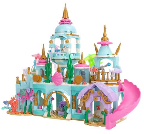 Vinbosion Prinzessin Schloss Bauklötze,Ozean Bauspielzeug mit Rutsche,Bauklötze Geschenk für Weihnachten,Geburtstag,Neujahr(752PCS)