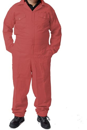 Roadmaster Overol de polialgodón para hombre, para pintores, decoradores, ropa de trabajo mecánico, traje de caldera, uniforme de trabajo de limpieza, con dos bolsillos en el pecho, borgoña, XXS
