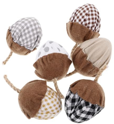 SOPOTUTU 6stücke Stoff-tannenzapfen Anhänger Weihnachtsbaumschmuck Handgefertigt Rustikale Tannenzapfen Dekoration Für Herbst Thanksgiving Festliche Wohnaccessoires