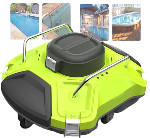 Aspiradora robótica automática para piscinas, velocidad de 6 a 18 m/min, soporta profundidades de agua de 0,5 a 2,5 m, montaje automático en pared, duración de la batería de 110 minutos, adecuada pa
