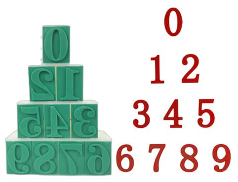 Nummerstämplar Stencilmall med Siffror 0 till 9 för Pysselprojekt | Stämplar för Journaling till Pysselalbum, Planeringskalender, Anteckningsbok, Brev, Post, Kort, Klassrum, Skola,